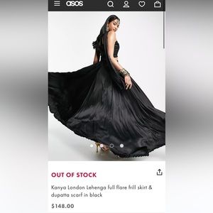 Sold out ASOS Kanya London lehenga full flare frill skirt and dupatta scarf.